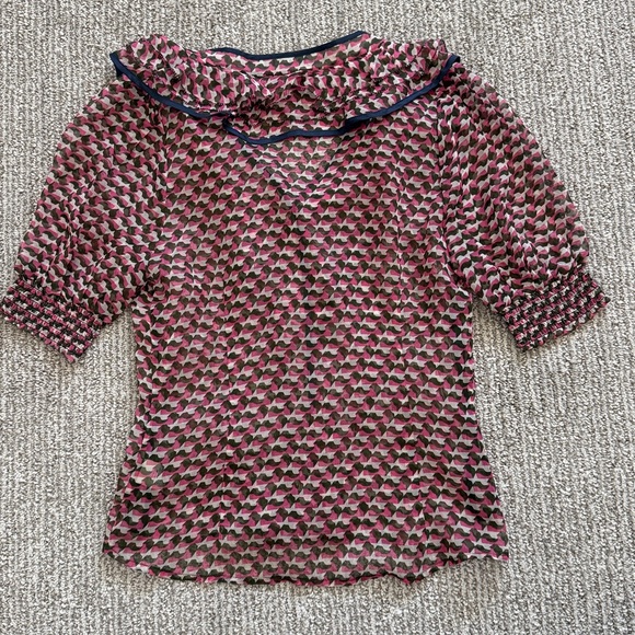 Odille sheer puff sleeve button down blouse - Picture 7 of 7